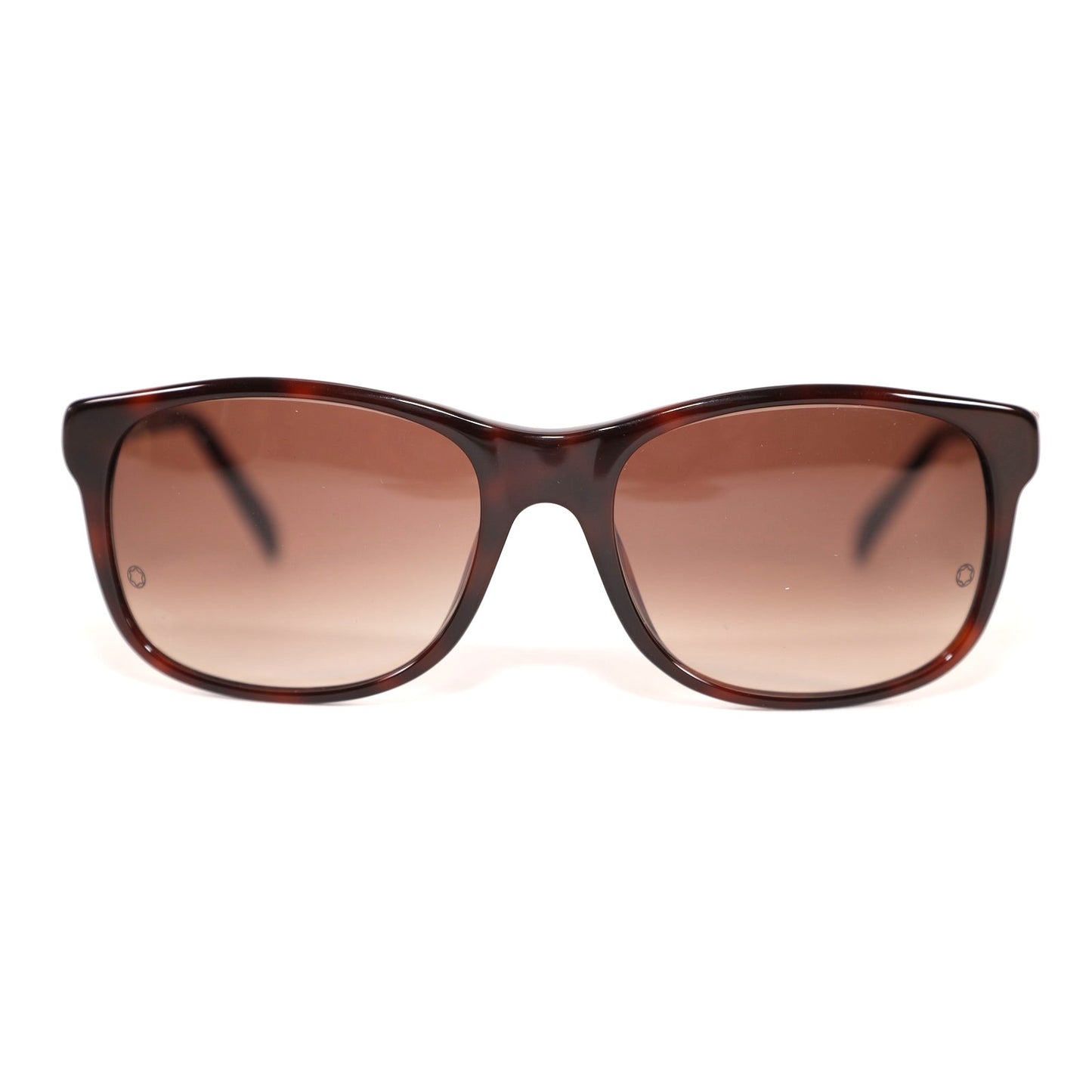 Montblanc Rectangle Men's Designer Sunglasses - Dark Brown Havana/Brown