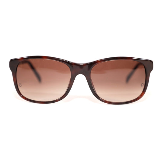 Montblanc Rectangle Men's Designer Sunglasses - Dark Brown Havana/Brown