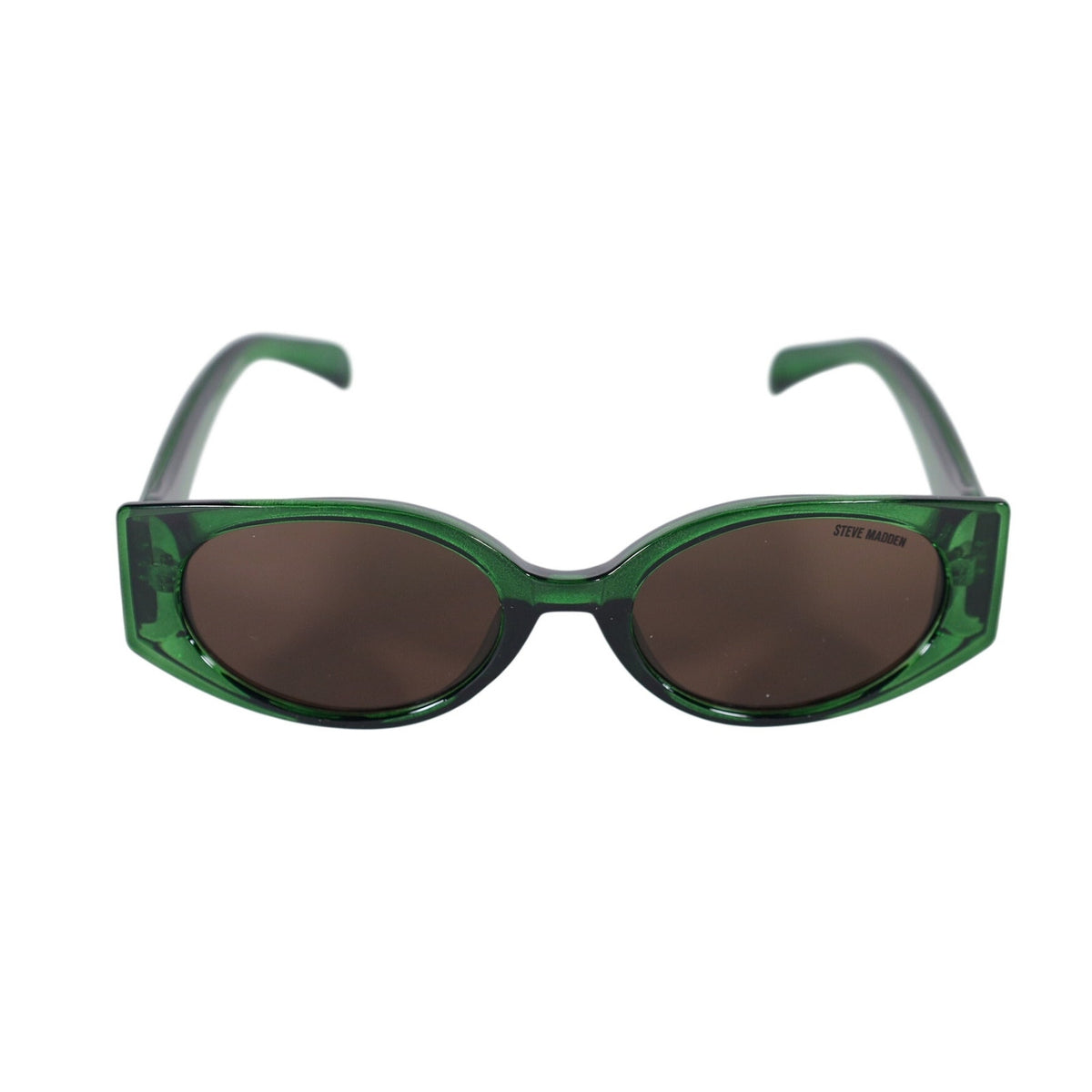 Steve Madden NANCEE Narrow Oval Sunglasses - Transparent Green / Grey