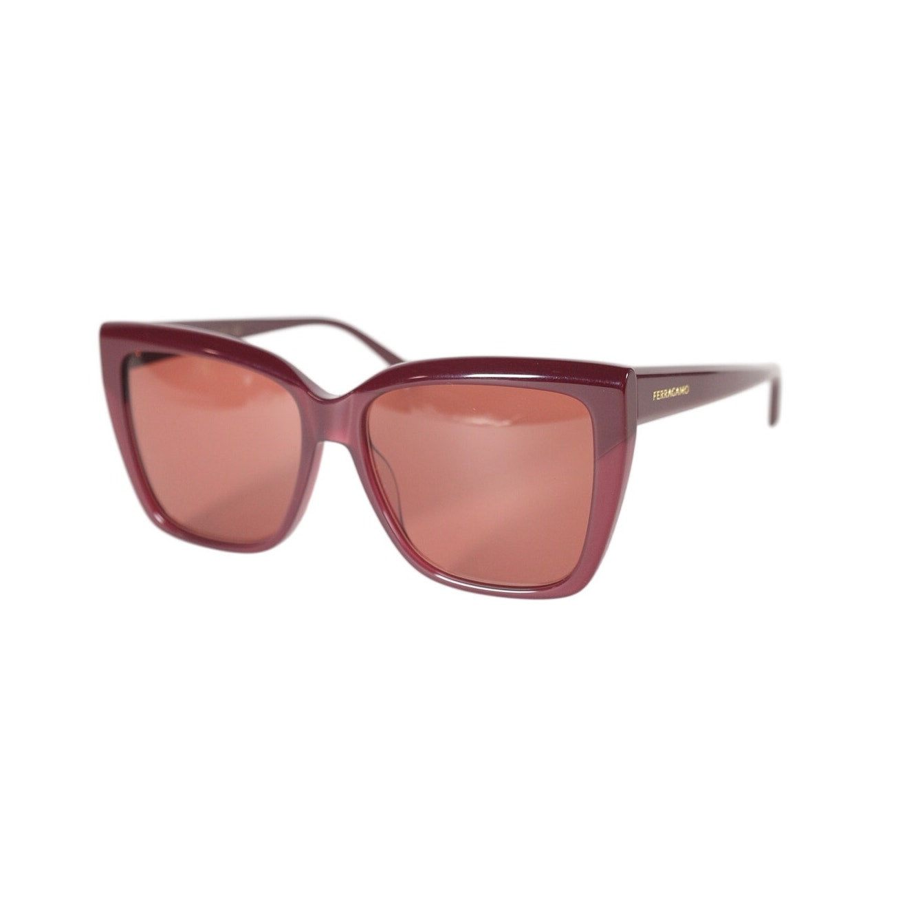 Salvatore Ferragamo Oversized Square Cat Eye Women's Sunglasses - Wine / Red