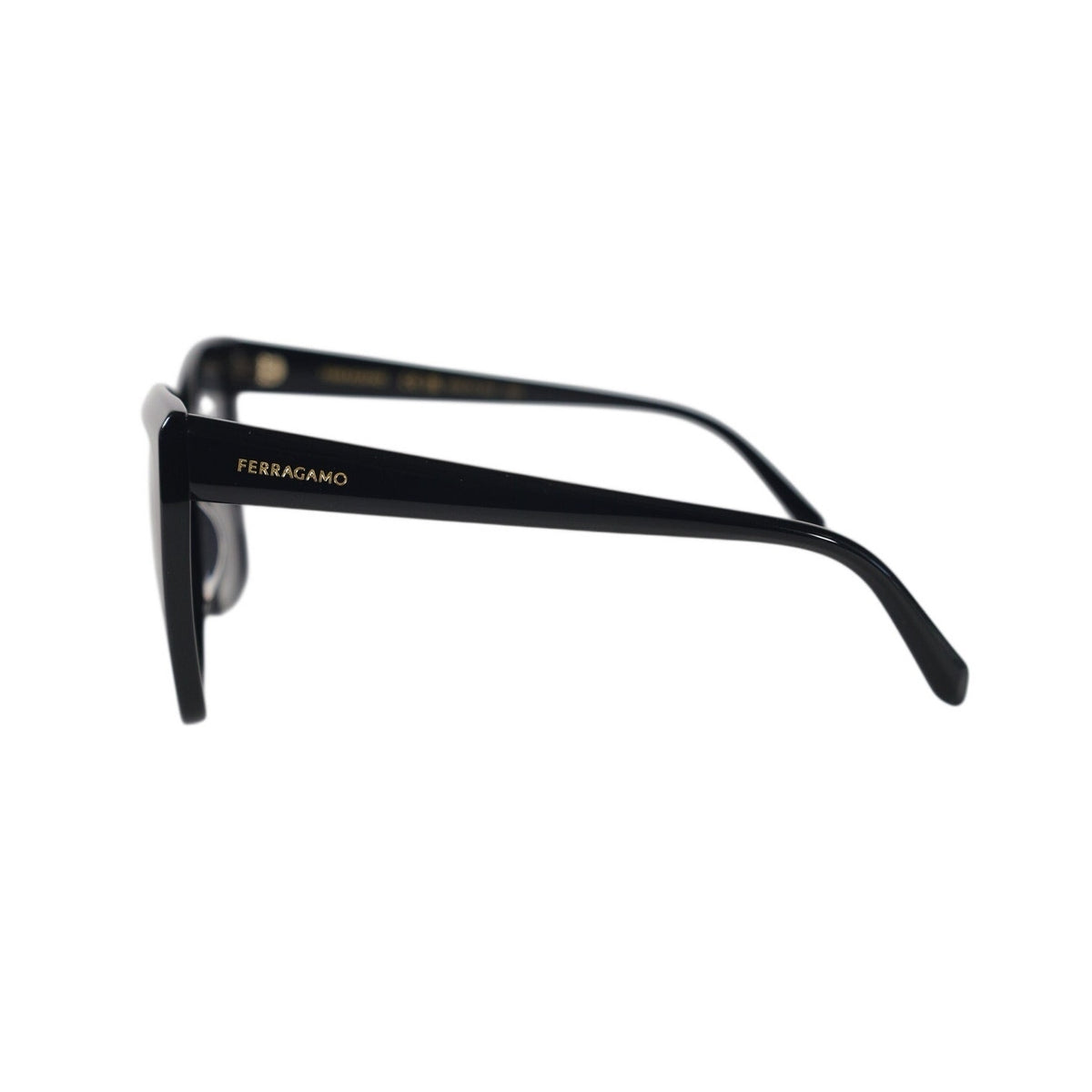 Salvatore Ferragamo Oversized Square Cat Eye Women's Sunglasses - Black / Grey