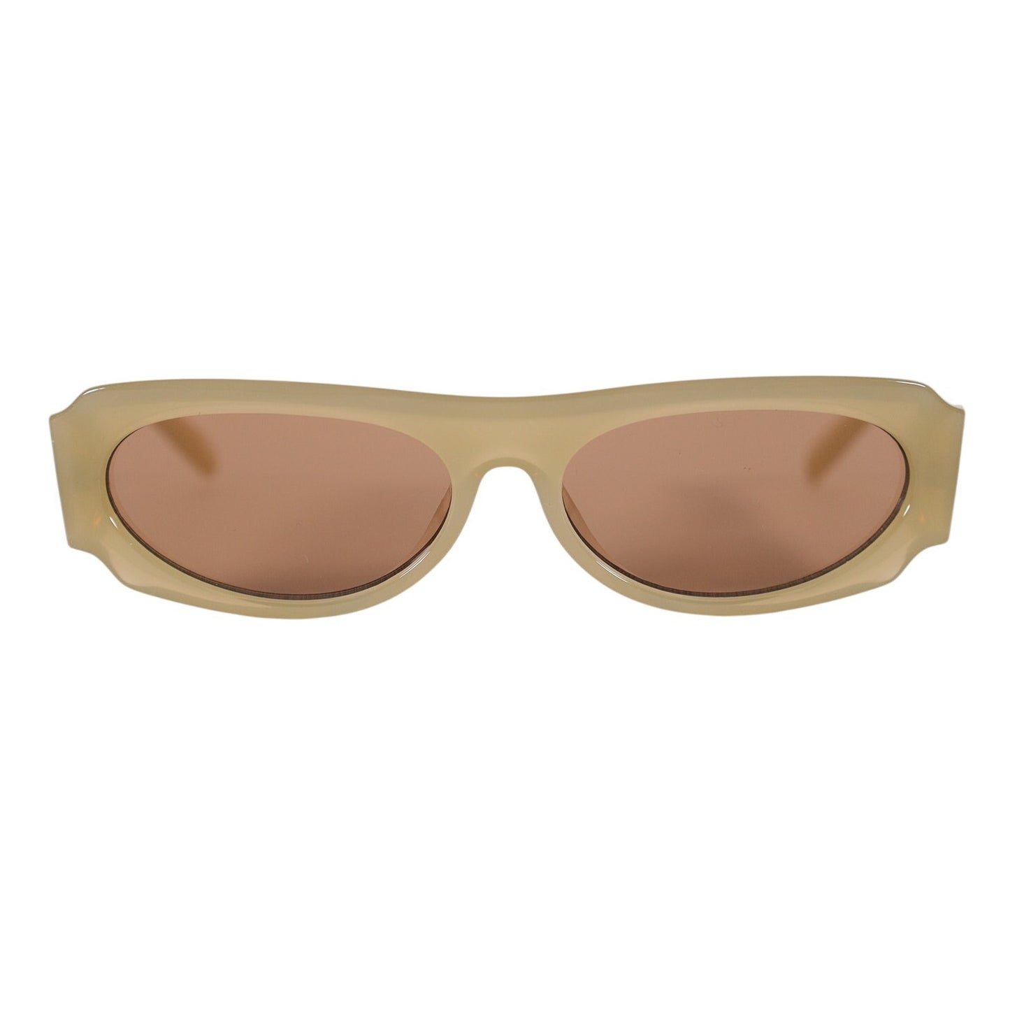 Le Specs LONG NIGHTS Narrow Rectangle Sunglasses - Pistachio / Brown