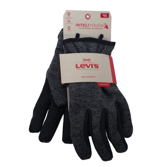 Levi's Mens Intelitouch Active Fit Gloves - Mens Large - Grey/Black