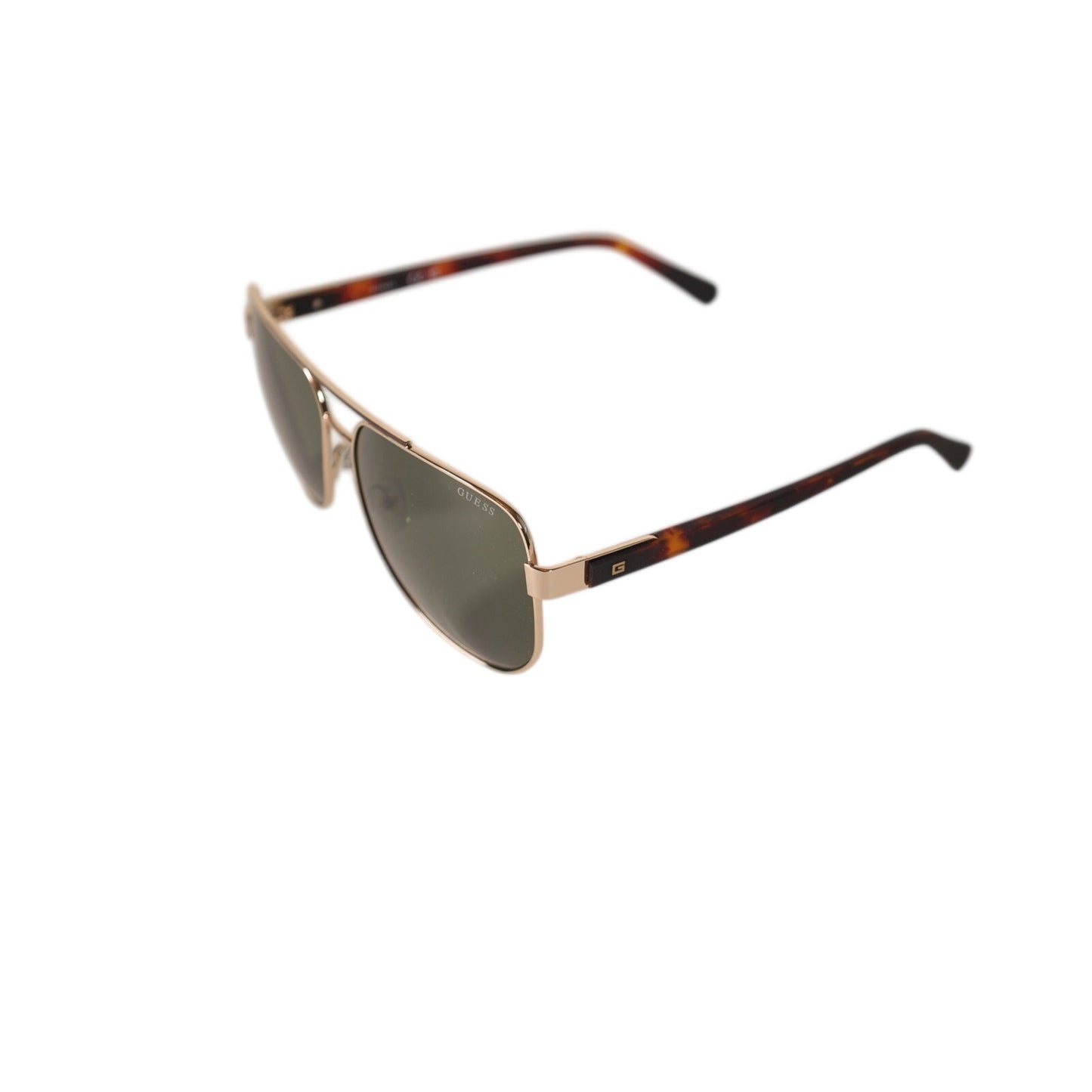 GUESS Metal Pilot Aviator Sunglasses – Gold / Green
