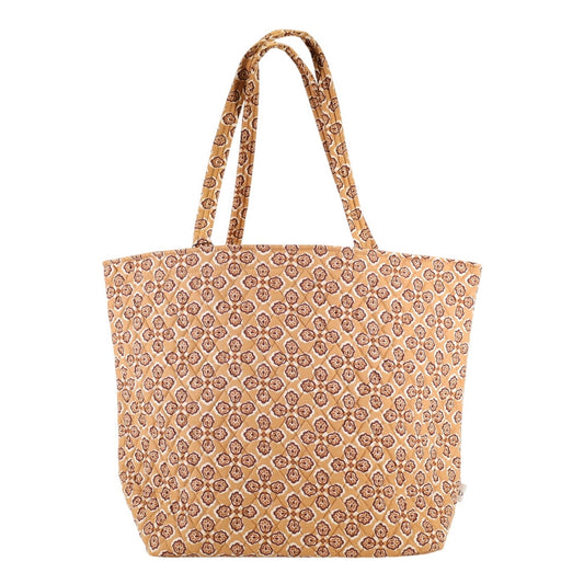 Vera Bradley Cotton Quilted Grand Tote - Butter Cookie Medallion Apple Cinnamon