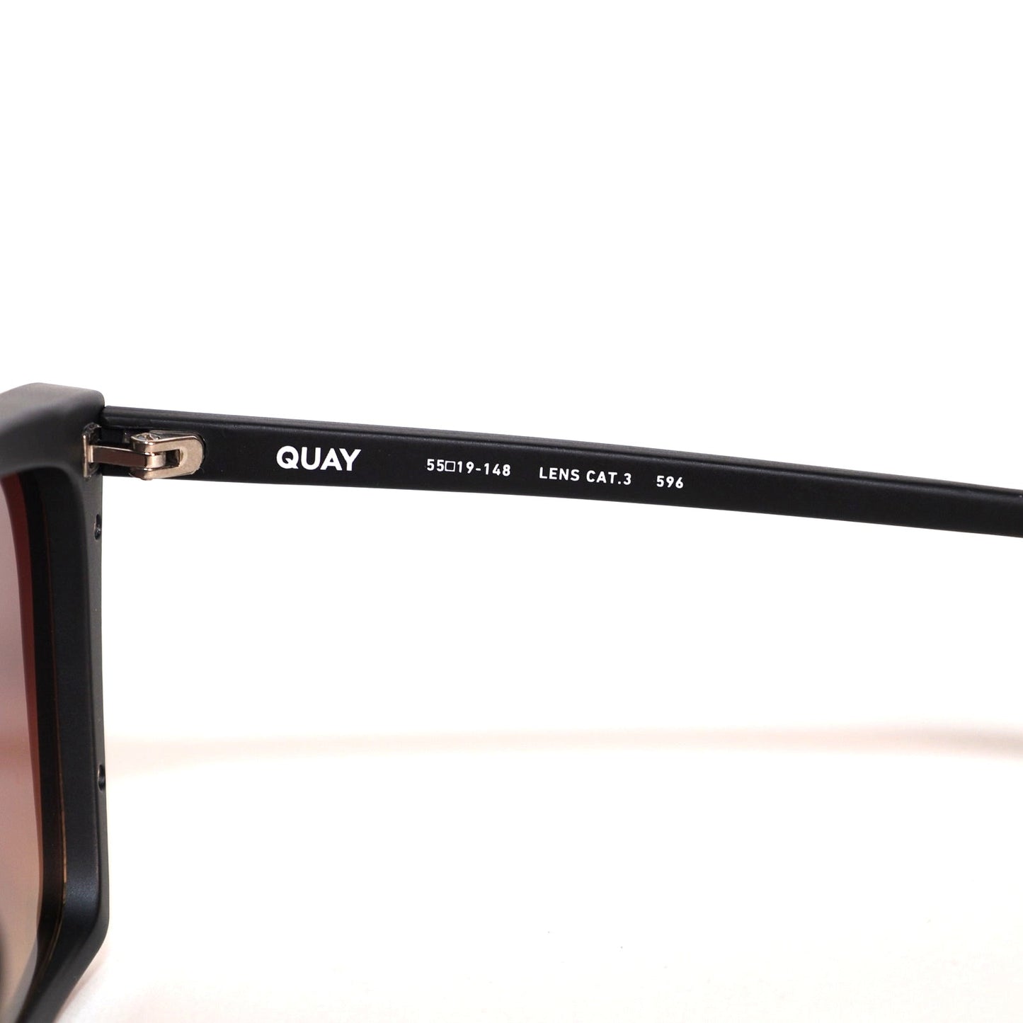 Quay Australia FRONT COVER Square Sunglasses - Matte Black / Brown Yellow