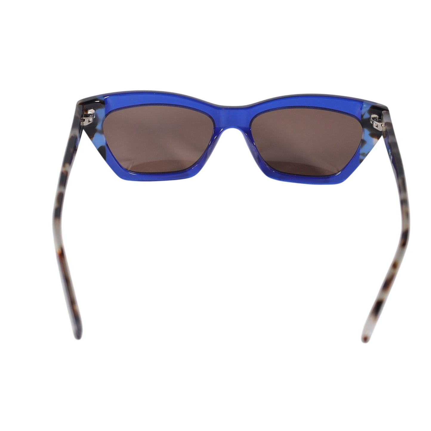 DKNY Narrow Cat Eye Womens Sunglasses – Cobalt Blue / Bone Tortoise – Retro Chic