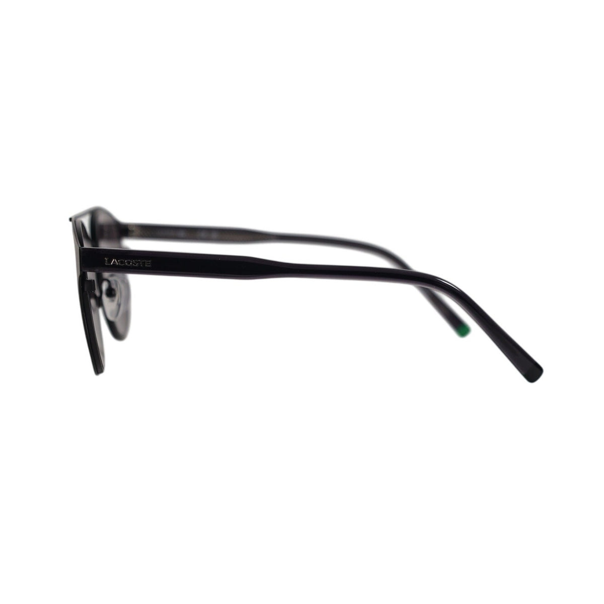 Lacoste Men's Round Metal Pilot Aviator Sunglasses - Matte Black / Grey