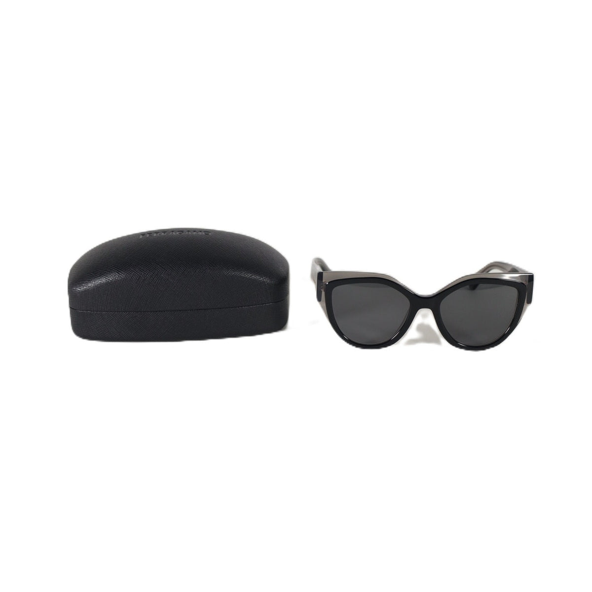 Salvatore Ferragamo Women's Cat Eye Sunglasses - Transparent Grey / Black