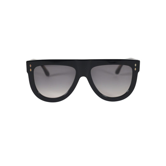 Isabel Marant Flat-Top Aviator Sunglasses – Black / Grey Gradient