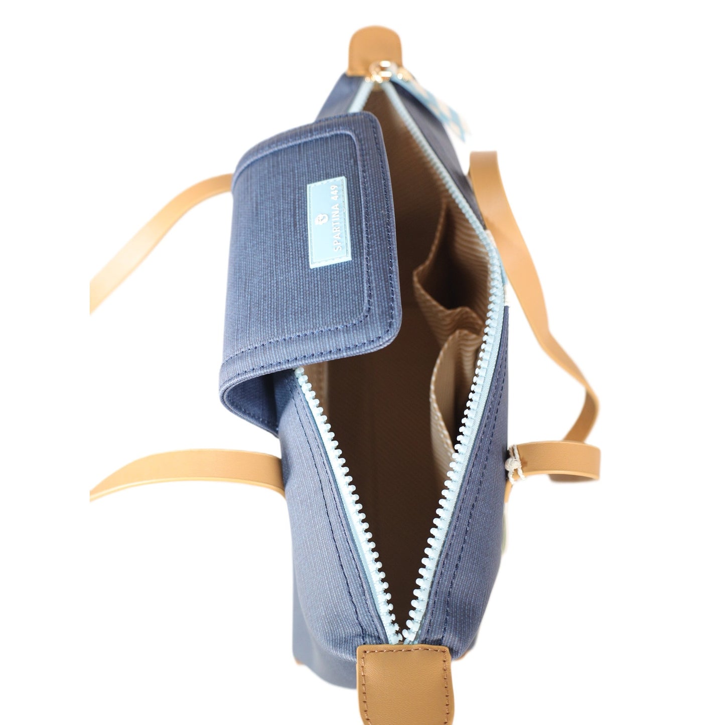 Spartina 449 Armada Zip Travel Tote Bag – Navy Blue Stripe