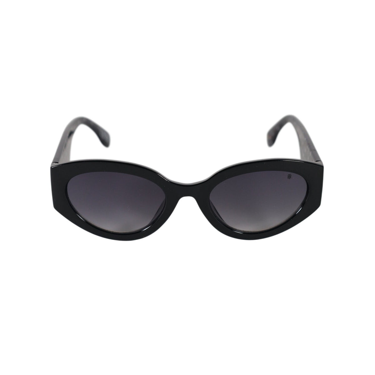 Tommy Hilfiger Women’s Oval Sunglasses – Black / Grey Gradient