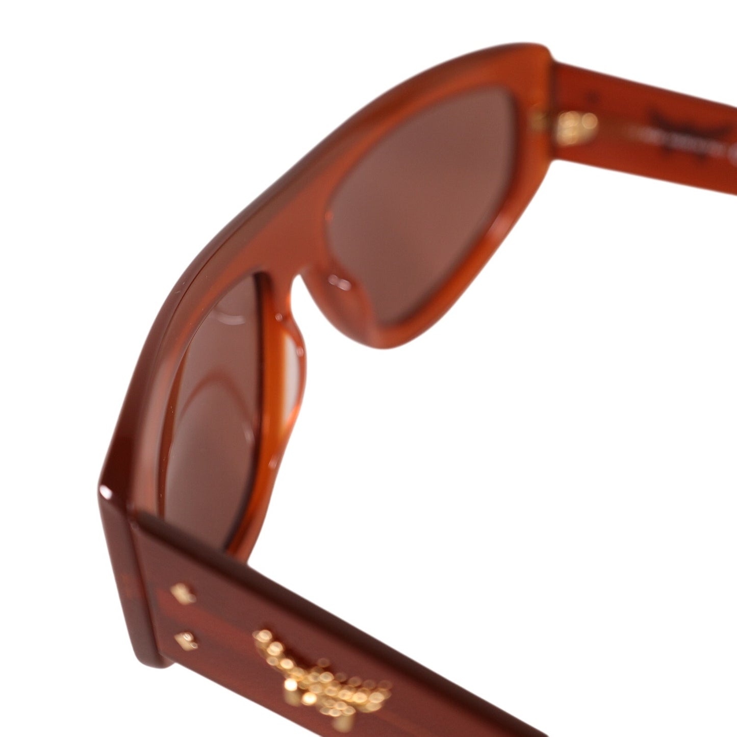 MCM Wraparound Rectangle Sunglasses - Shiny Light Brown / Brown