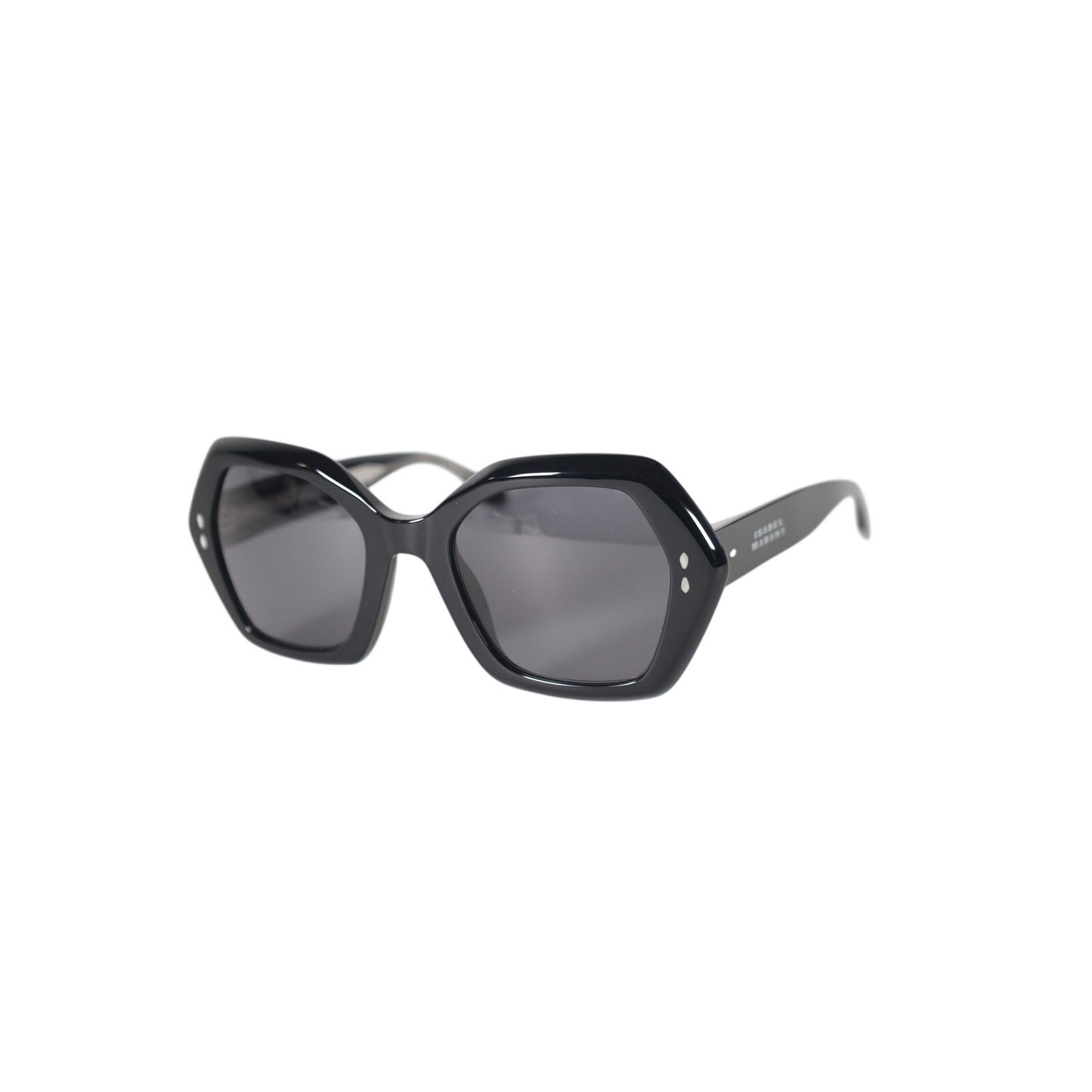 Isabel Marant Oversized Geometric Women's Sunglasses - Shiny Black / Grey
