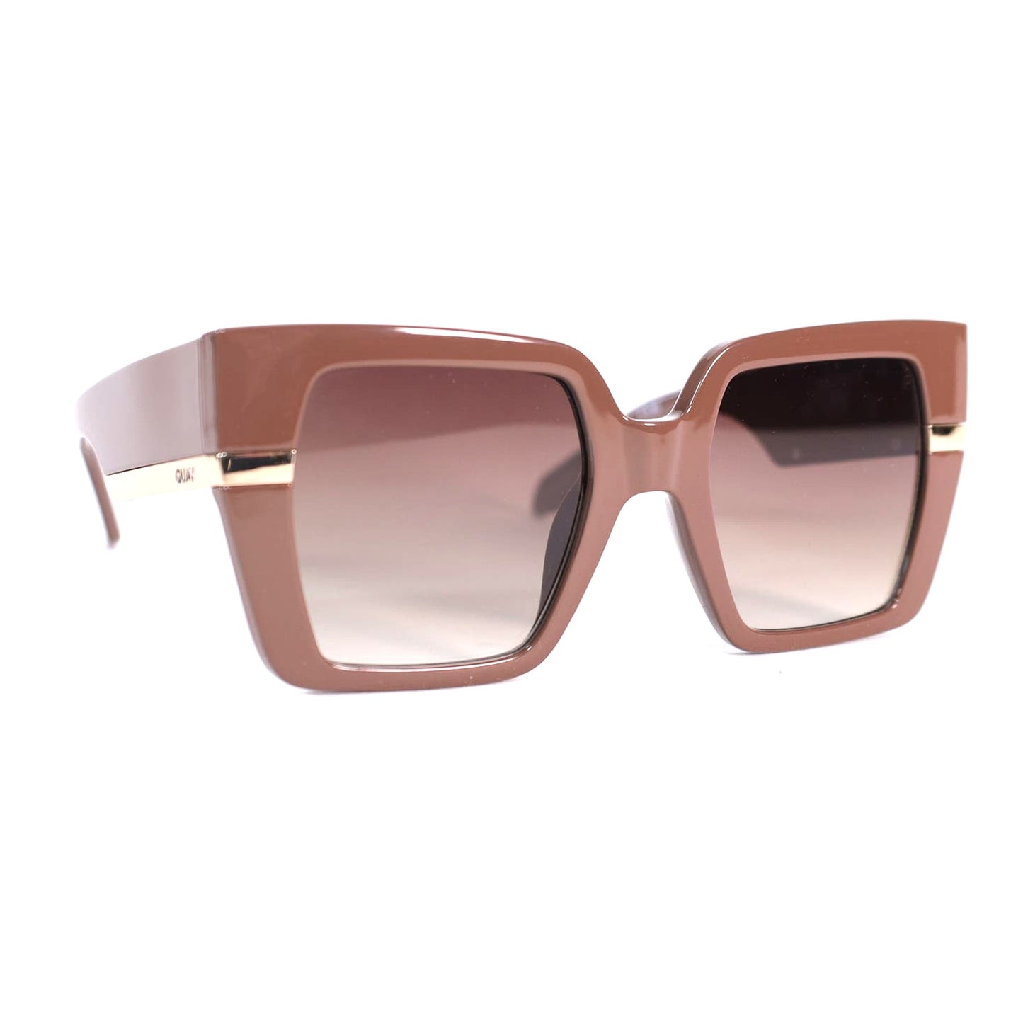 Quay Australia NOTORIOUS Oversized Square Womens Sunglasses - Doe/Brown