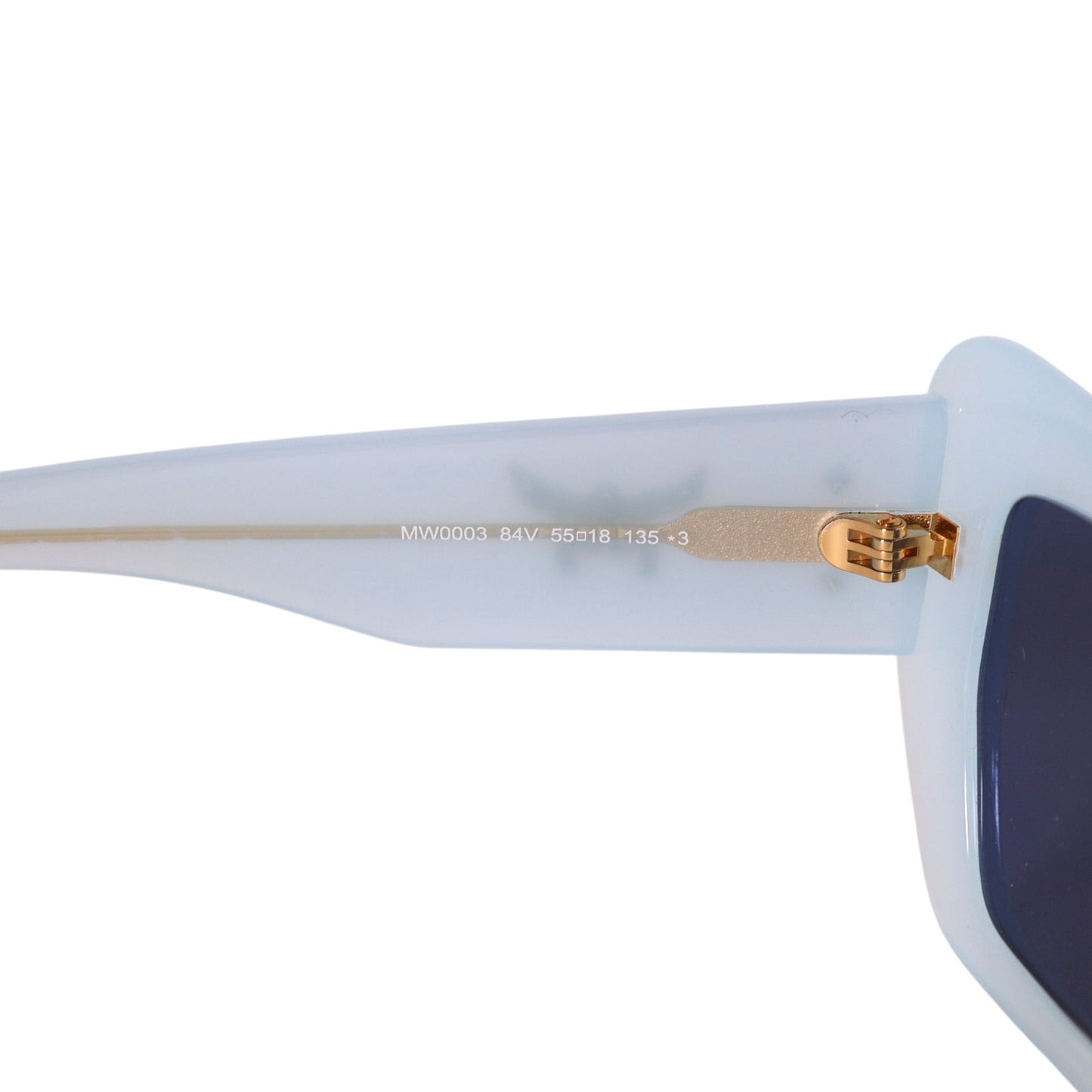 MCM Wraparound Rectangle Sunglasses - Shiny Light Blue / Smoke