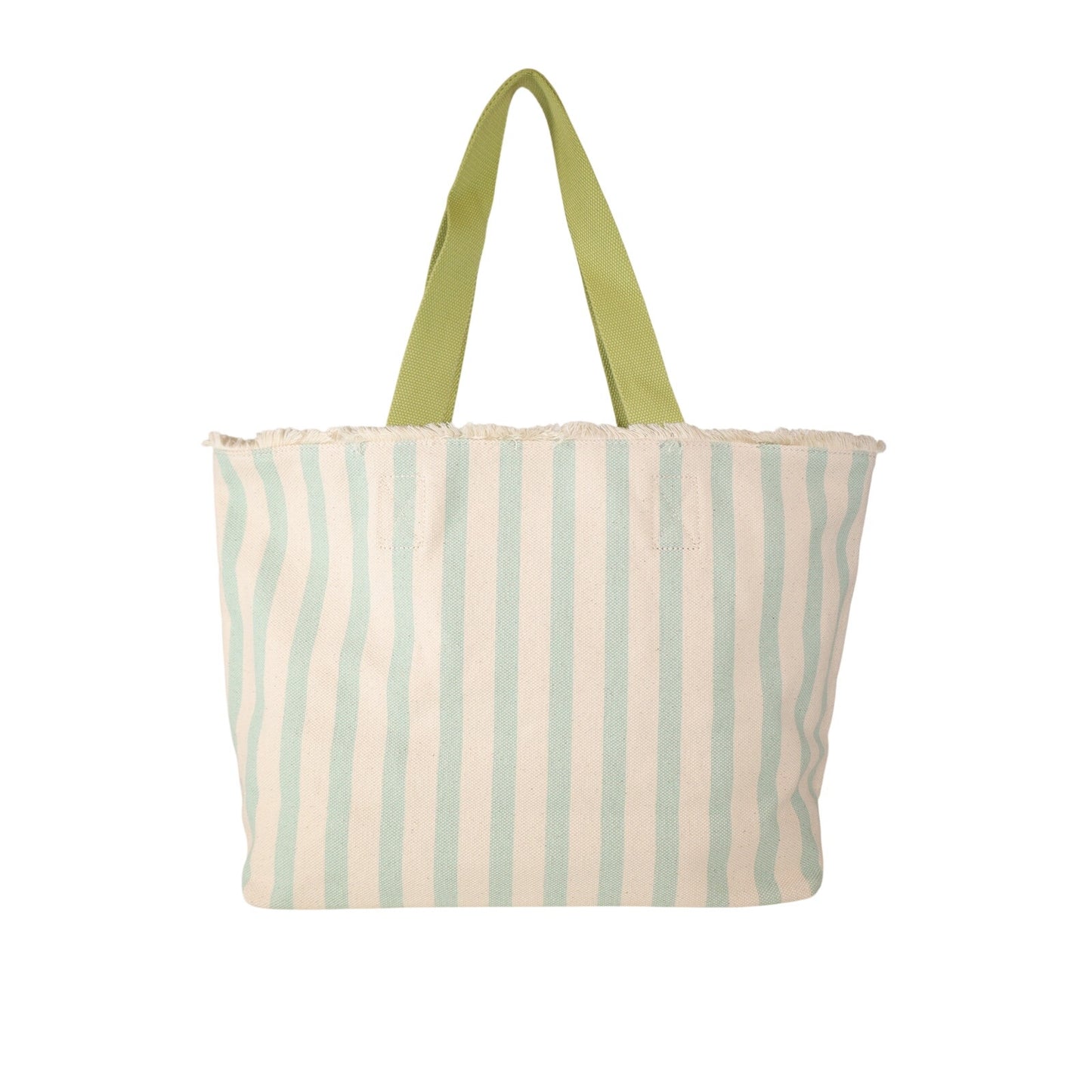 Spartina 449 Canvas Beach Tote – Sea Foam Embroidered Palm Tree Stripe
