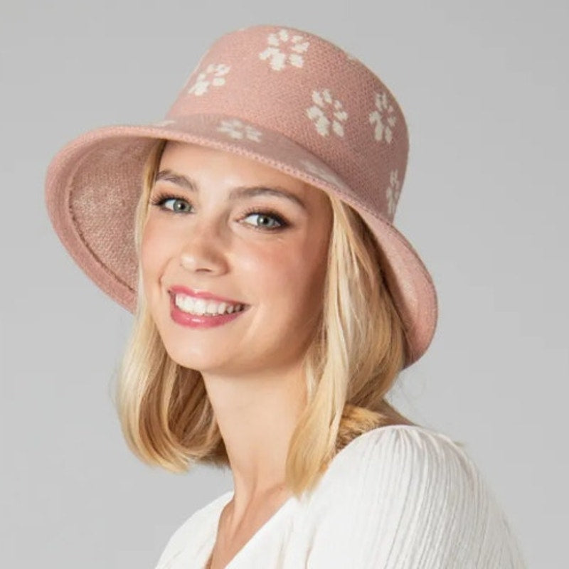 San Diego Hat Rose Wilder Wool Bucket Hat - One Size - Blush Pink