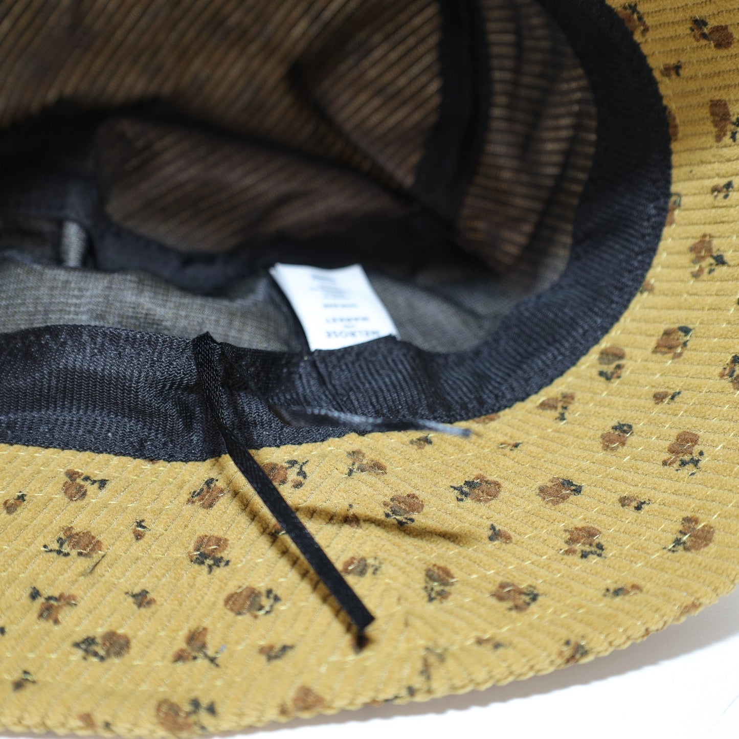 Melrose and Market Corduroy Bucket Hat - One Size - Yellow Floral