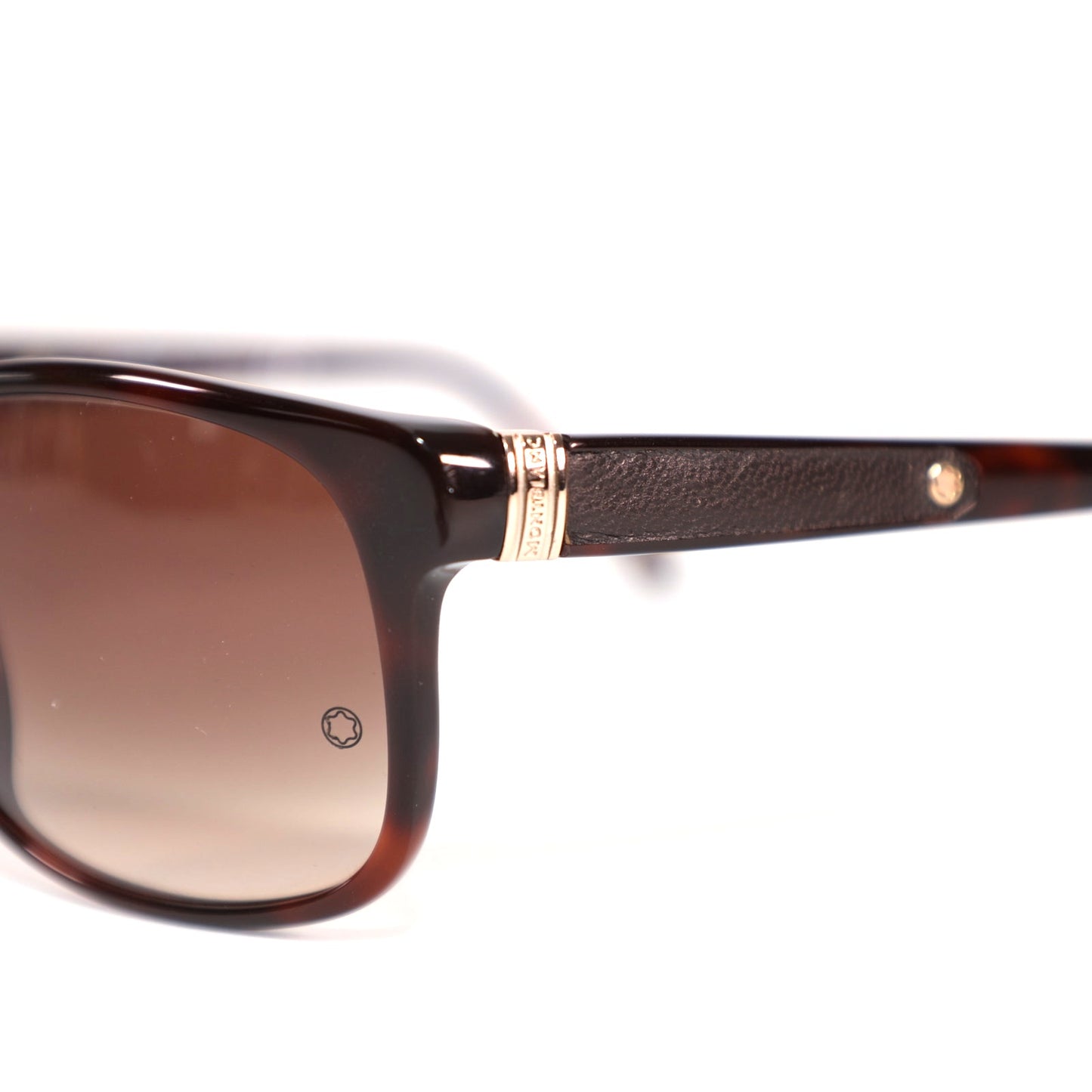 Montblanc Rectangle Sunglasses - Dark Brown Havana / Brown Gradient