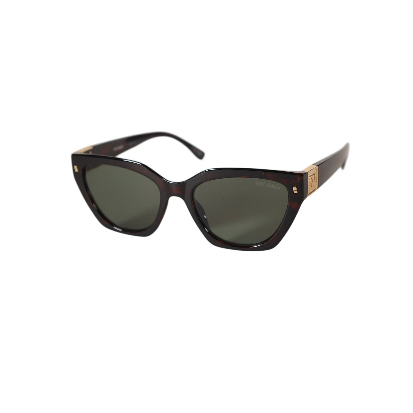 Steve Madden SHAINEY Cat Eye Women's Sunglasses - Dark Tortoise / Green