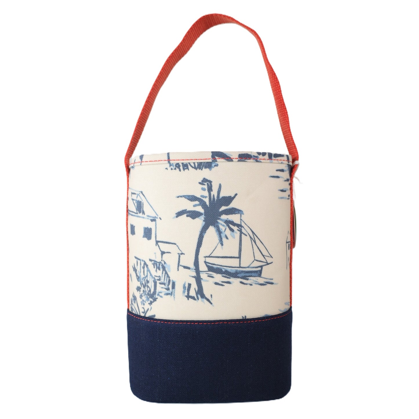 Spartina 449 Double Wine Caddy Coastal Tote Bag - Daise Seascape Print
