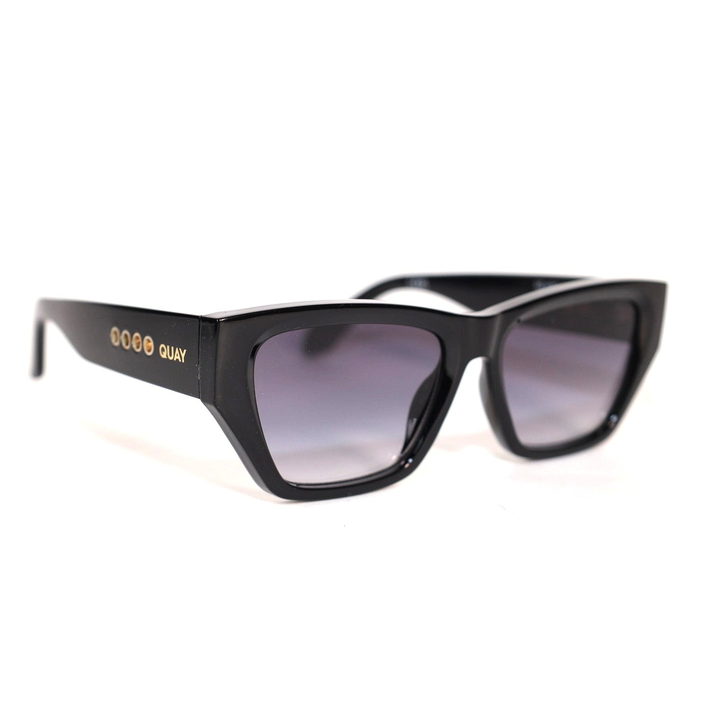 Quay Australia NO APOLOGIES Geometric Square Sunglasses - Black / Smoke