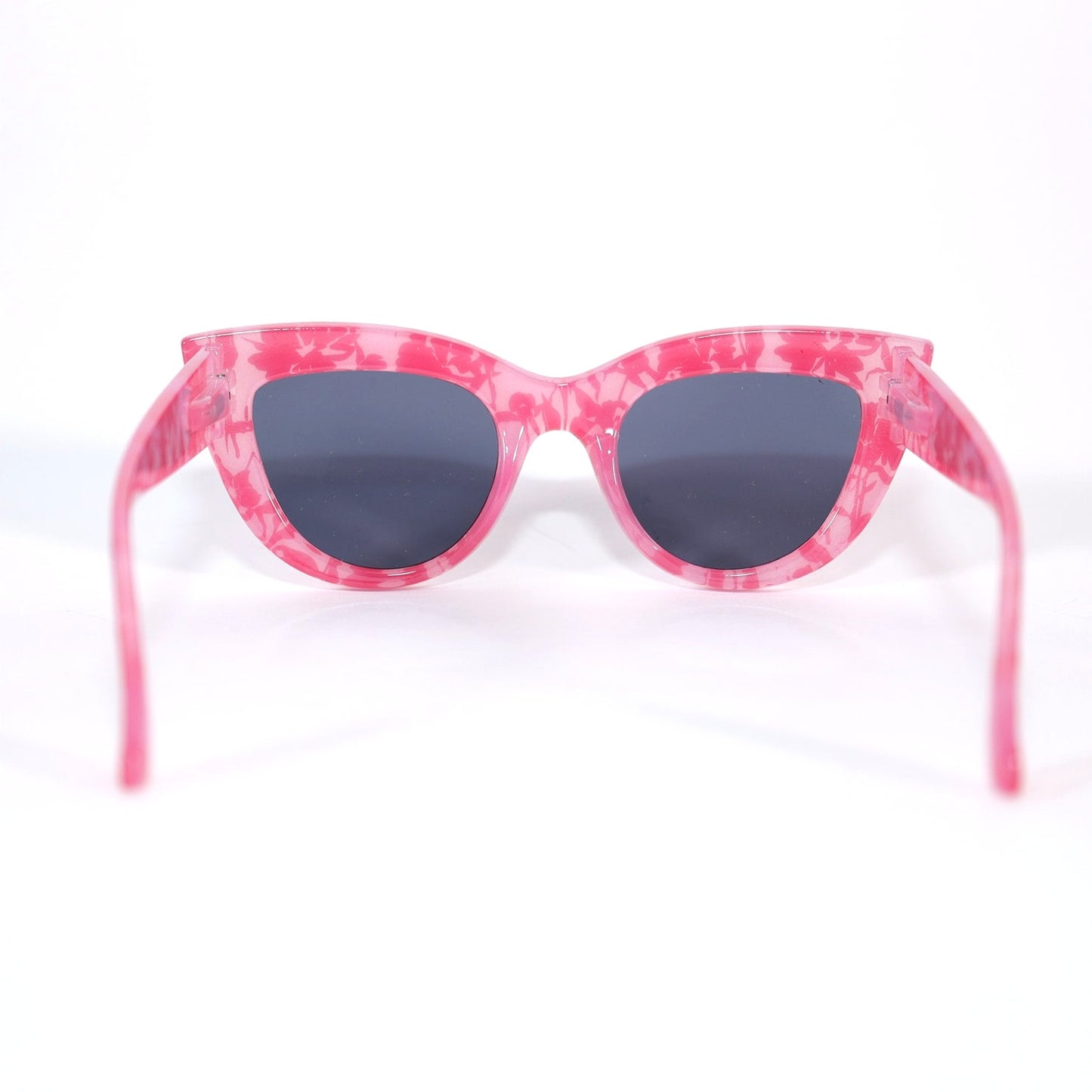 Summer & Rose Cat Eye Womens Sunglasses - Pink/Red Floral Print/Grey Lens