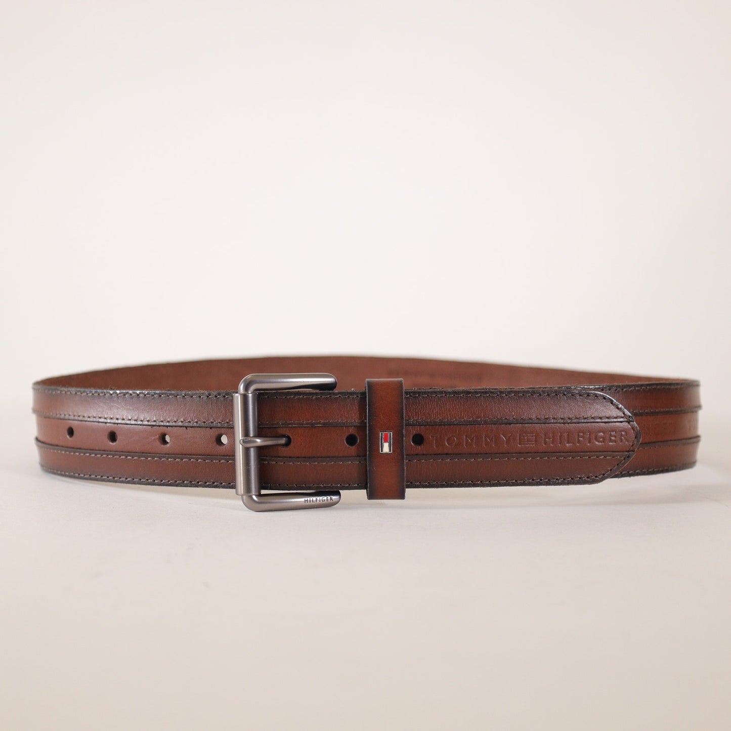 Tommy Hilfiger Brown Leather Men's Belt - Size 30/32