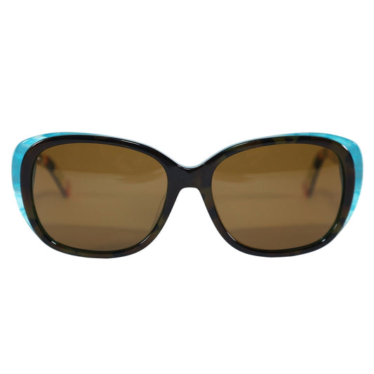 Kate Spade HILDE Oval Polarized Sunglasses - Olive Havana Turquoise/Brown