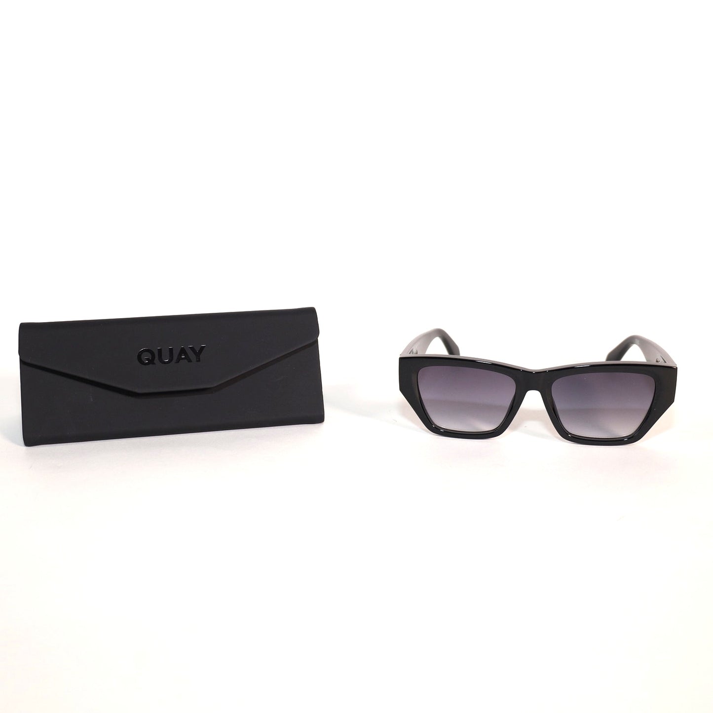 Quay Australia NO APOLOGIES Geometric Square Sunglasses - Black / Smoke