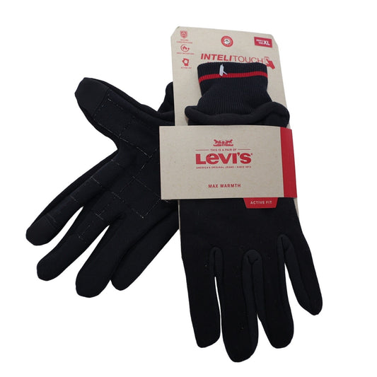 Levi's Mens Intelitouch Active Fit Winter Gloves - Mens XL - Black/Red