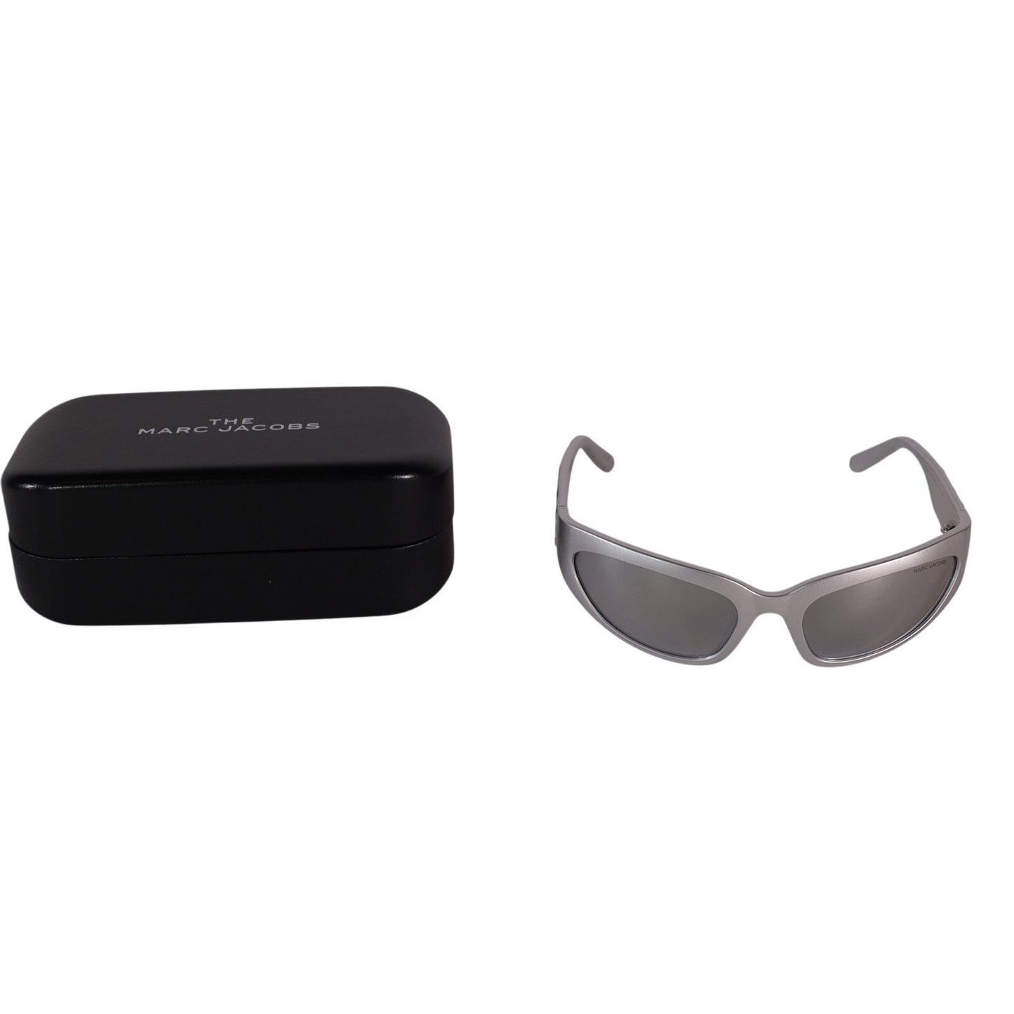 Marc Jacobs Narrow Wraparound Sunglasses - Silver / Silver Mirrored