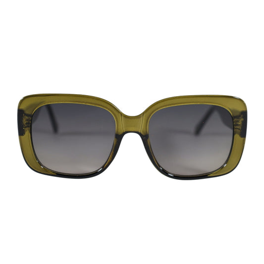 Fossil Square Butterfly Women's Sunglasses - Olive Green / Grey