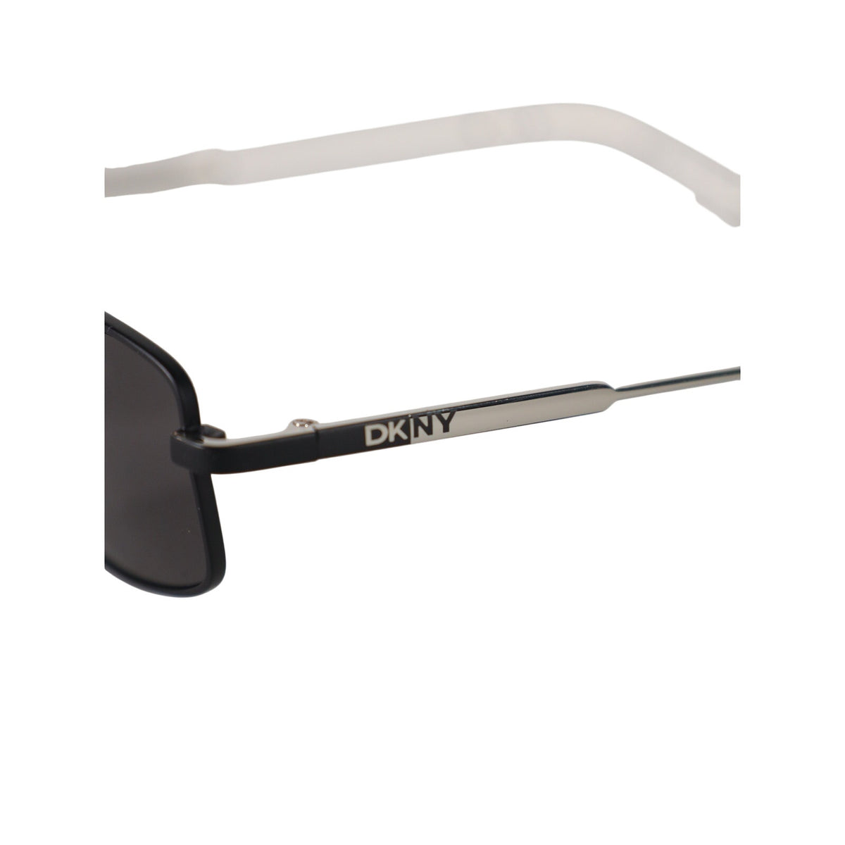 DKNY Slim Rectangle Metal Sunglasses - Black / Dark Grey - NWT