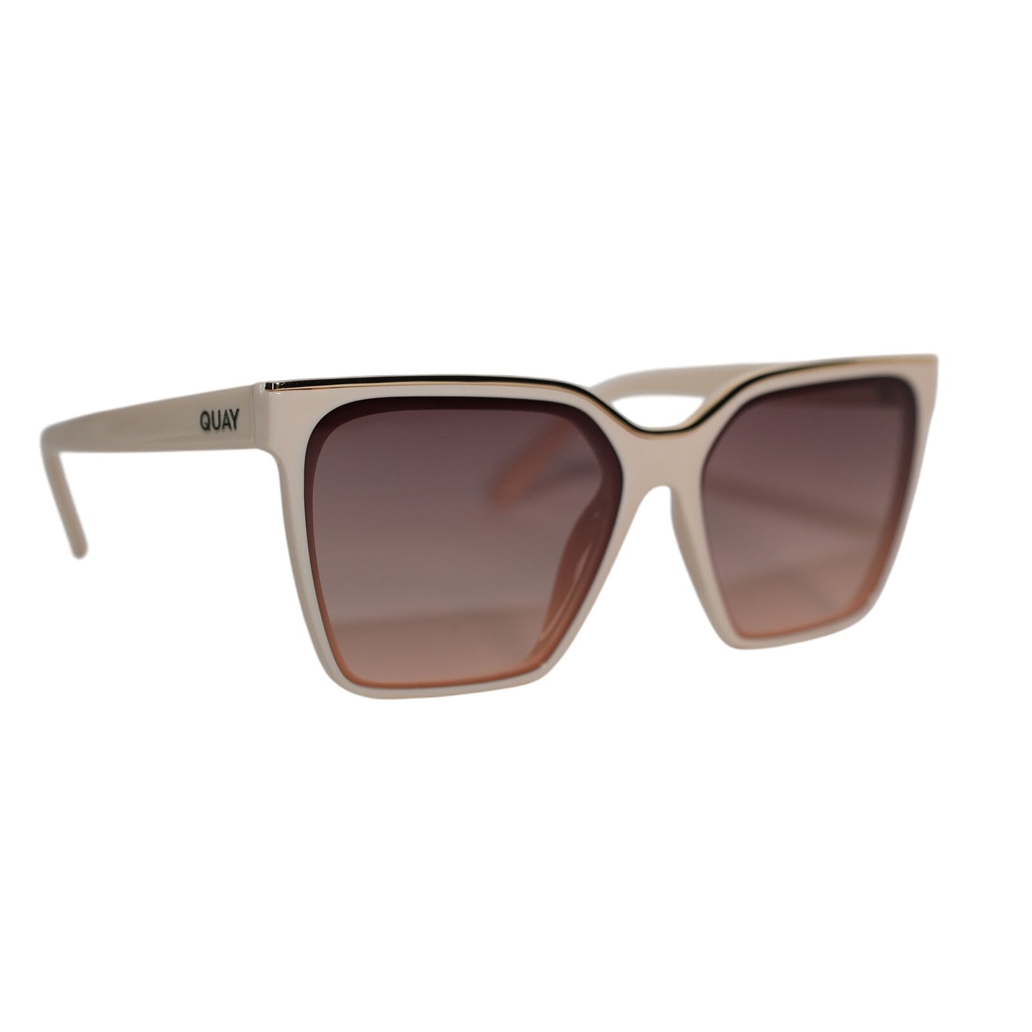 Quay Australia LEVEL UP Square Sunglasses - Champagne / Brown Fawn