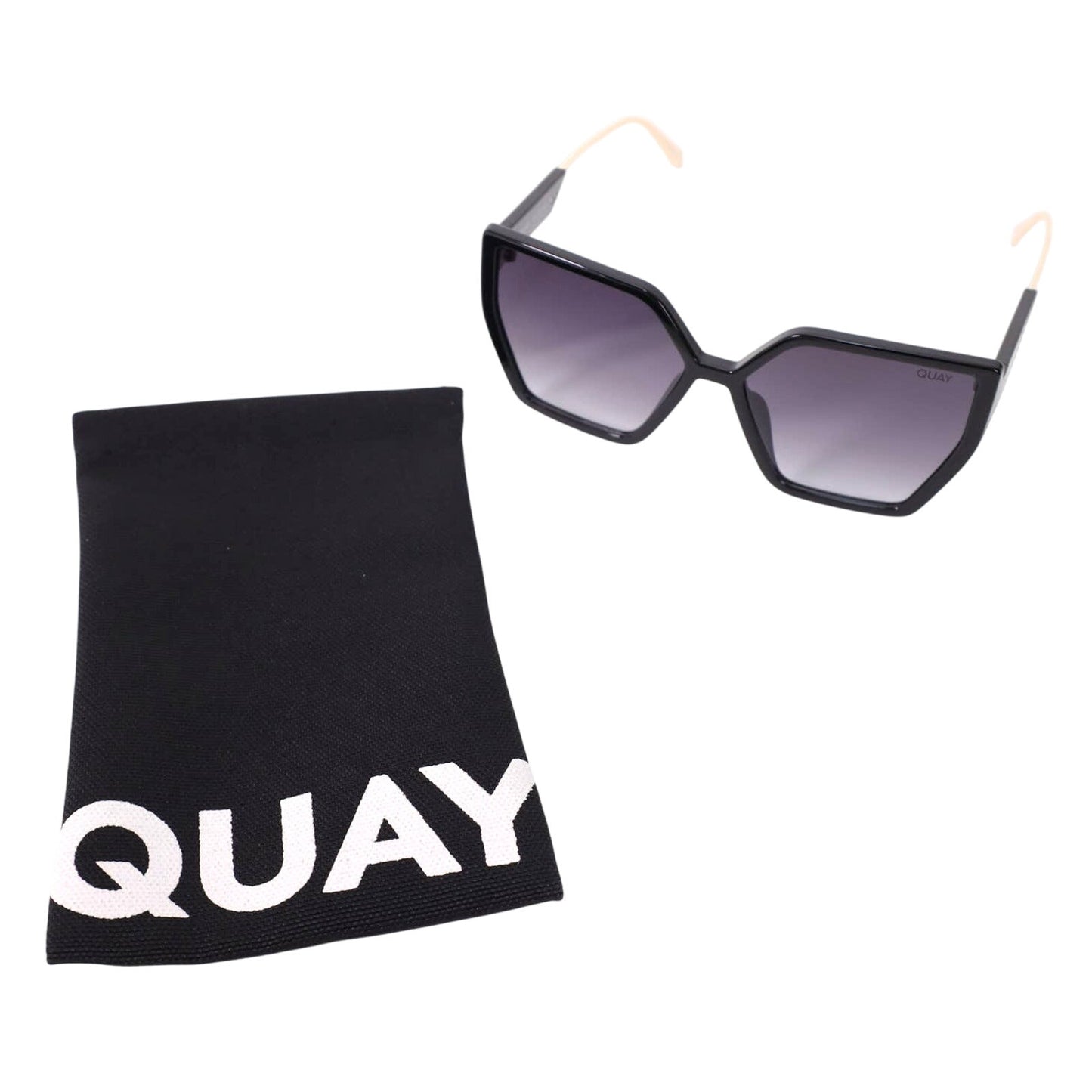 Quay Australia HOTEL LOBBY Oversized Womens Sunglasses - Black/Smoke