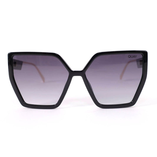 Quay Australia HOTEL LOBBY Oversized Womens Sunglasses - Black/Smoke