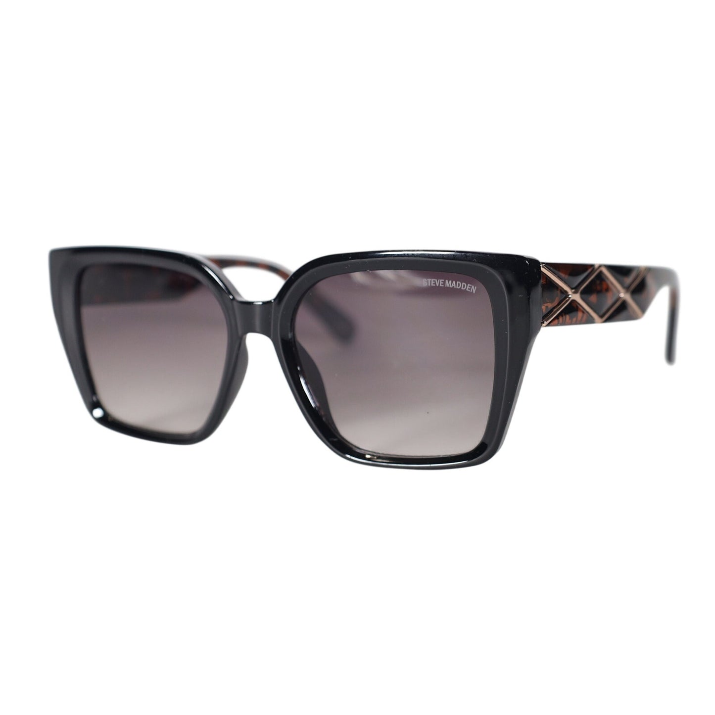 Steve Madden POPPYN Oversized Square Sunglasses – Black / Gray Gradient