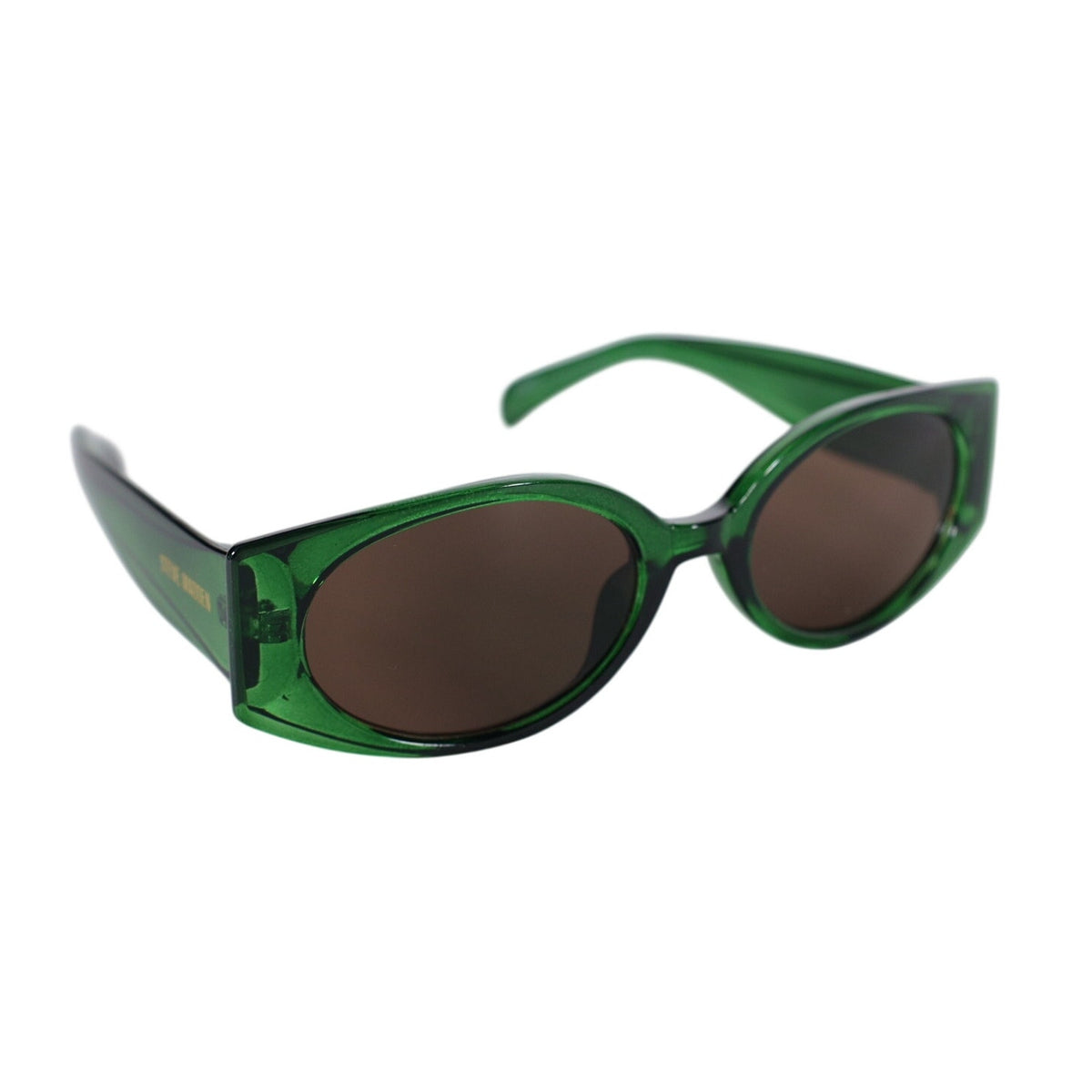 Steve Madden NANCEE Narrow Oval Sunglasses - Transparent Green / Grey