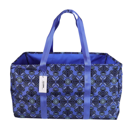 Vera Bradley Large Collapsible Car Storage Tote - Baja Blue Tile