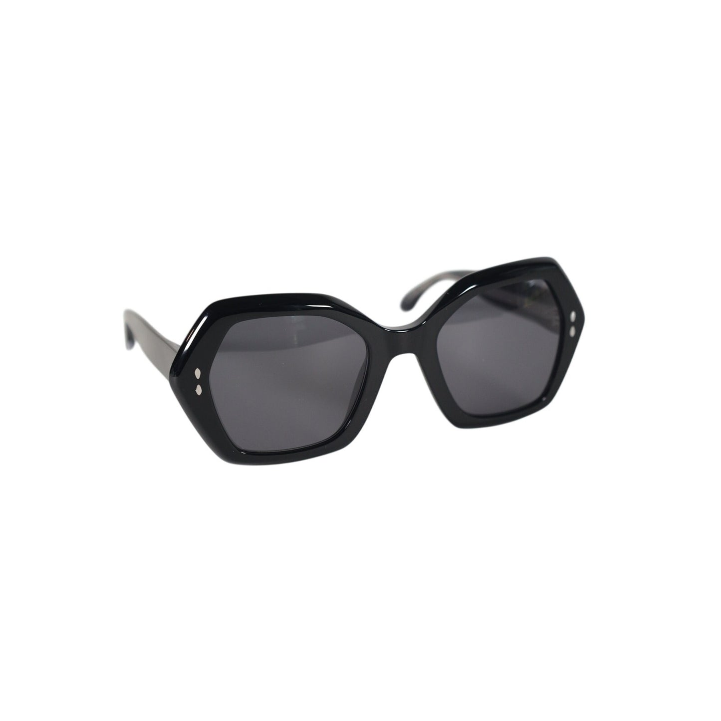 Isabel Marant Oversized Geometric Women's Sunglasses - Shiny Black / Grey