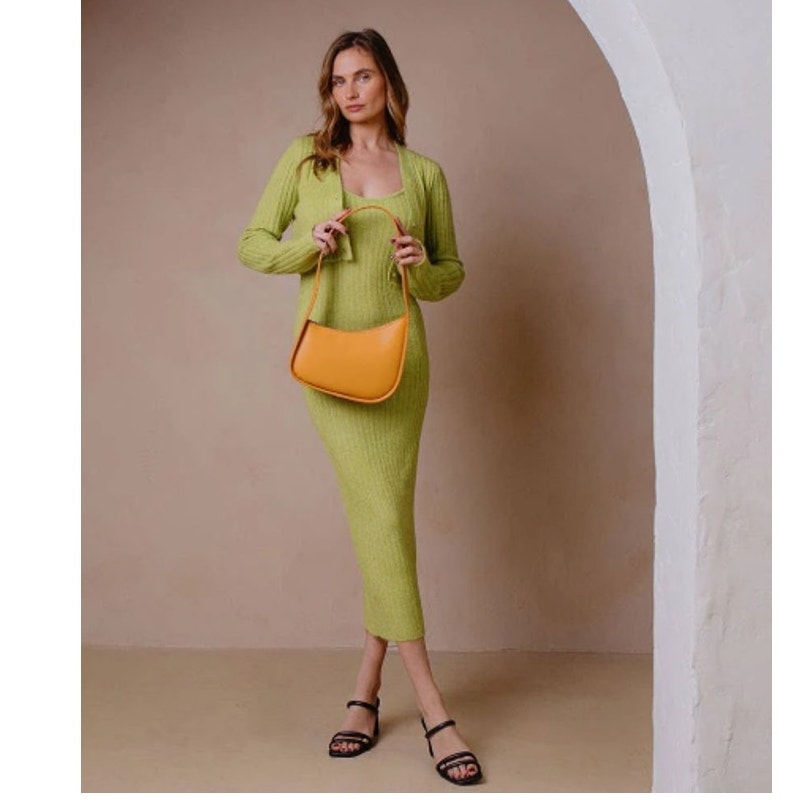 Melie Bianco Willow Vegan Leather Shoulder Bag - Orange