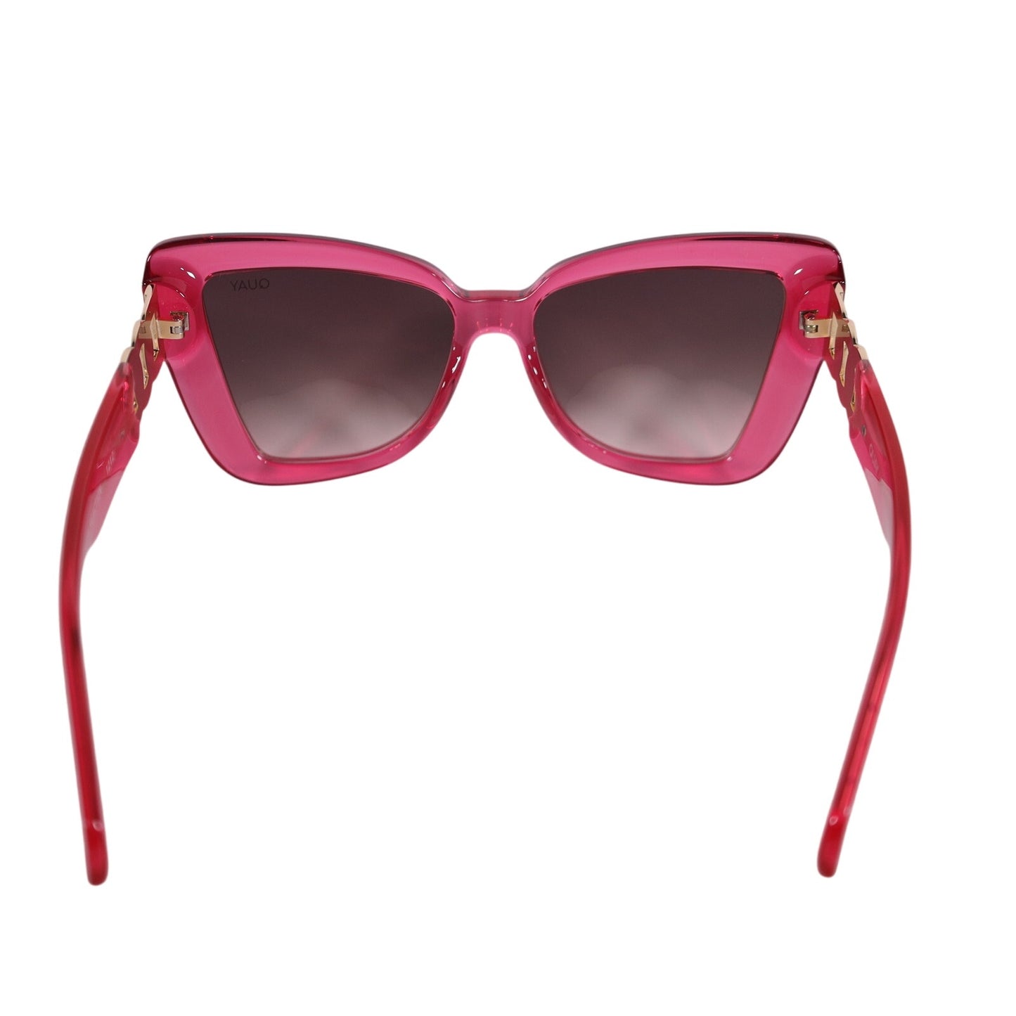 Quay Australia CHAIN REACTION Oversized Butterfly Sunglasses - Pink / Brown