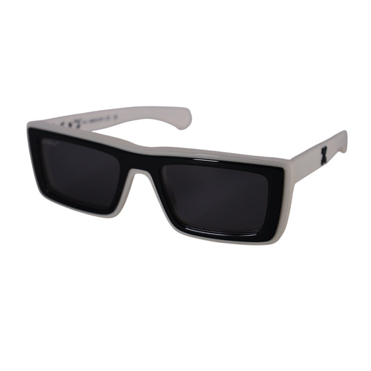 Off-White Narrow Rectangle JACOB Sunglasses - White/Dark Grey