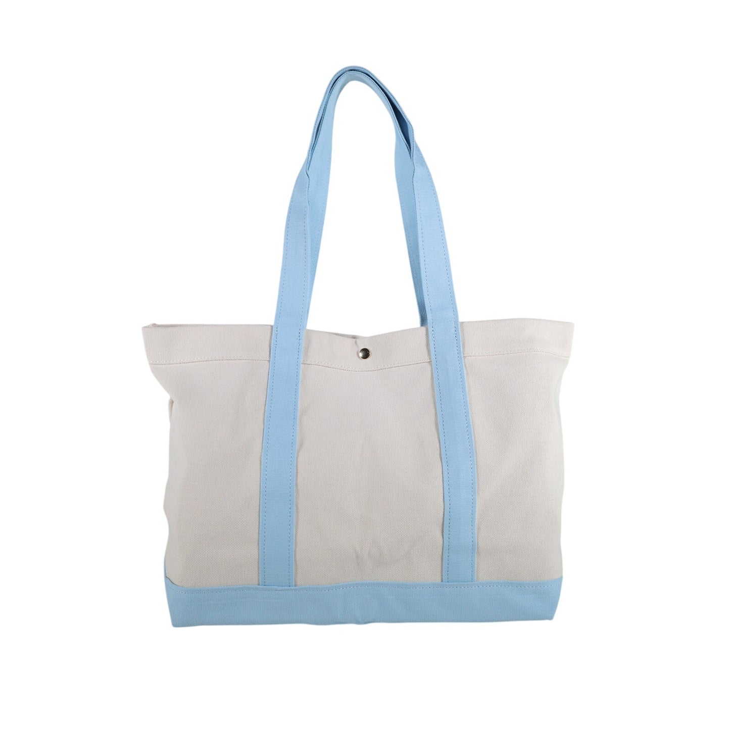 Baublebar Canvas Tote Bag with Palm Tree Charm – Cream / Light Blue