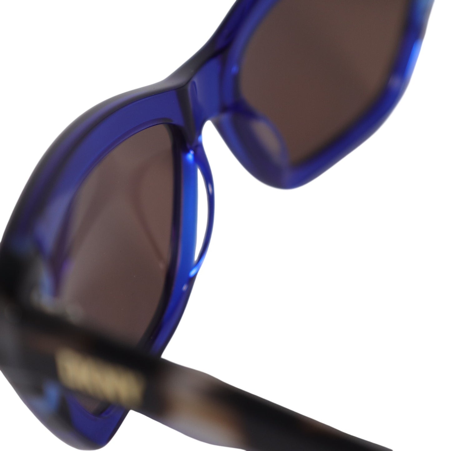 DKNY Narrow Cat Eye Womens Sunglasses – Cobalt Blue / Bone Tortoise – Retro Chic