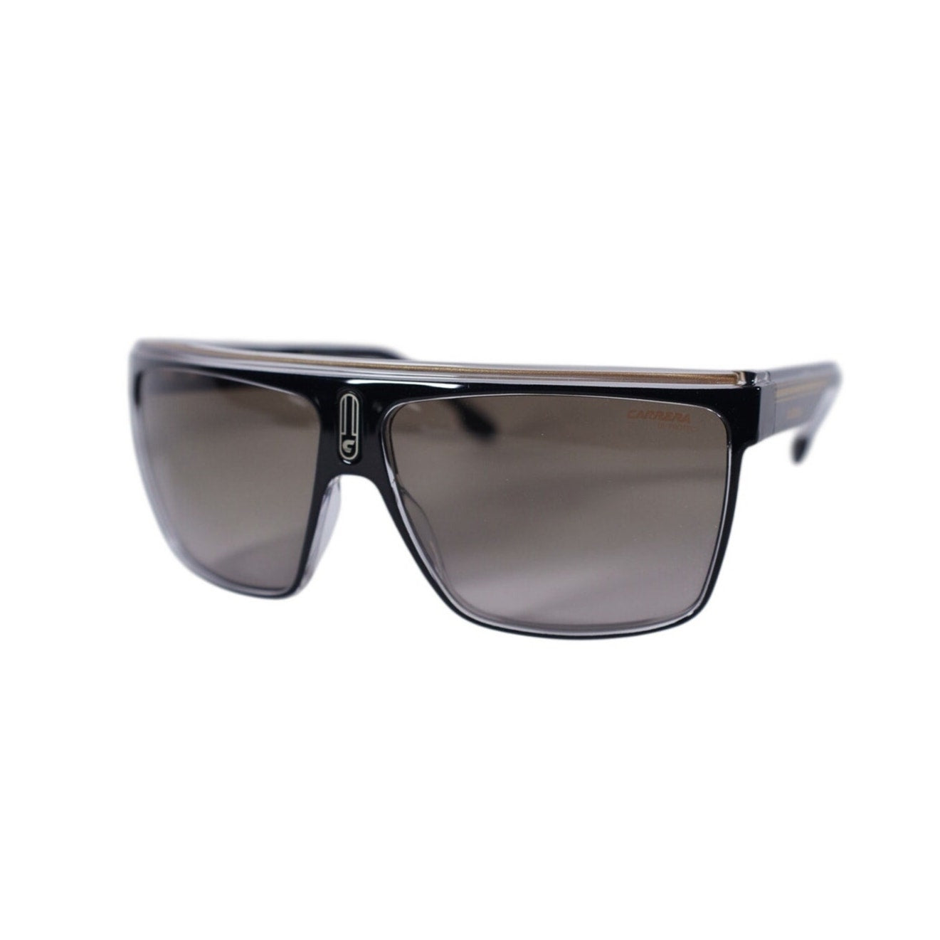 Carrera Men's Square Lightweight Sunglasses - Black Gold / Brown Gradient