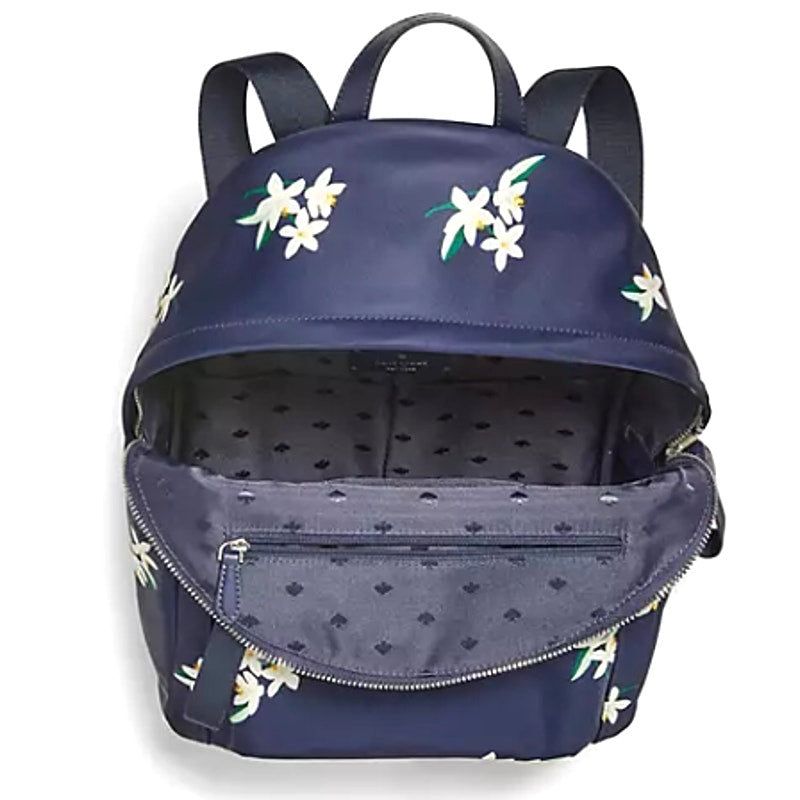 Kate Spade Chelsea Orange Blossom Nylon Back Pack - Parisian Navy Multi