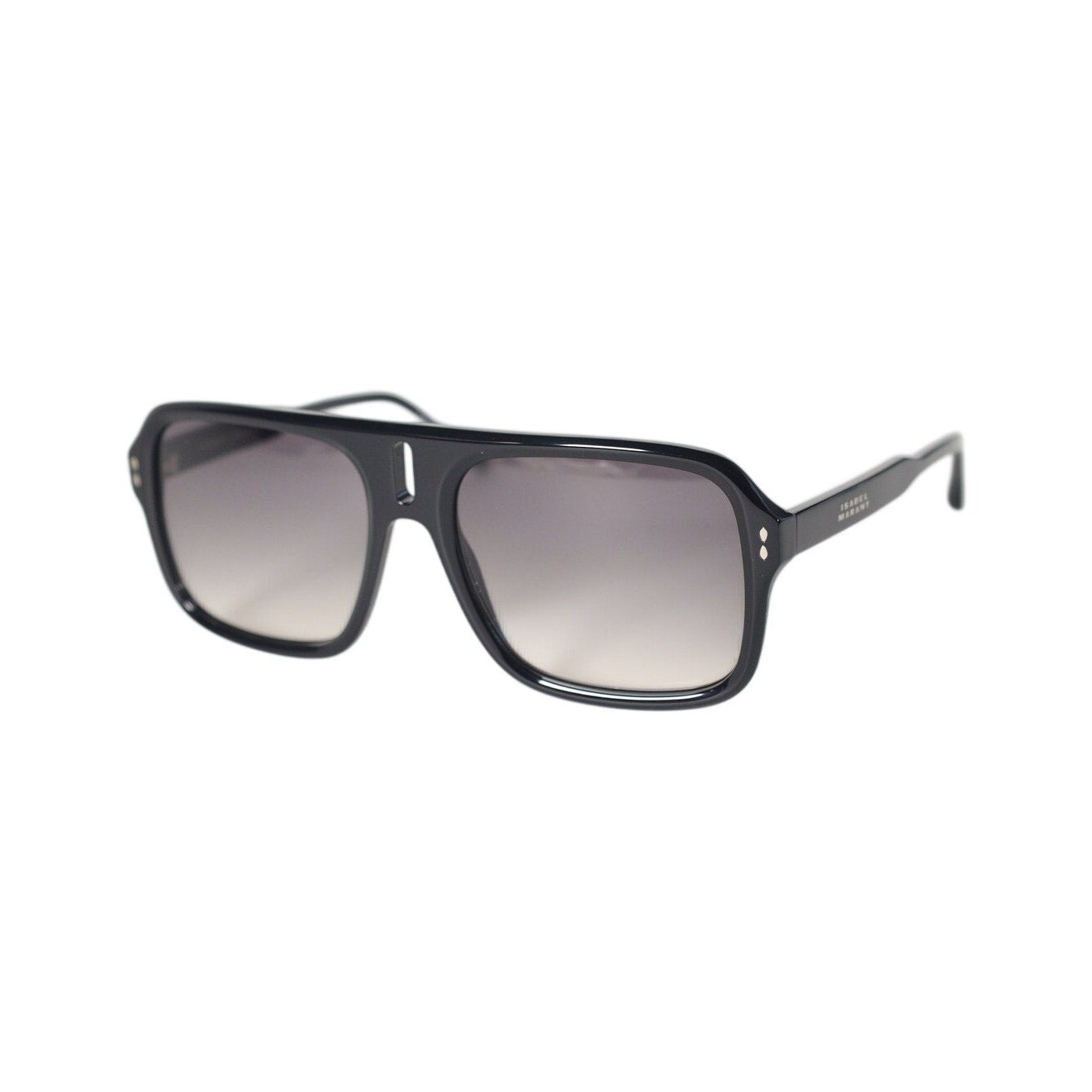 Isabel Marant Square Designer Sunglasses - Shiny Black / Grey Gradient